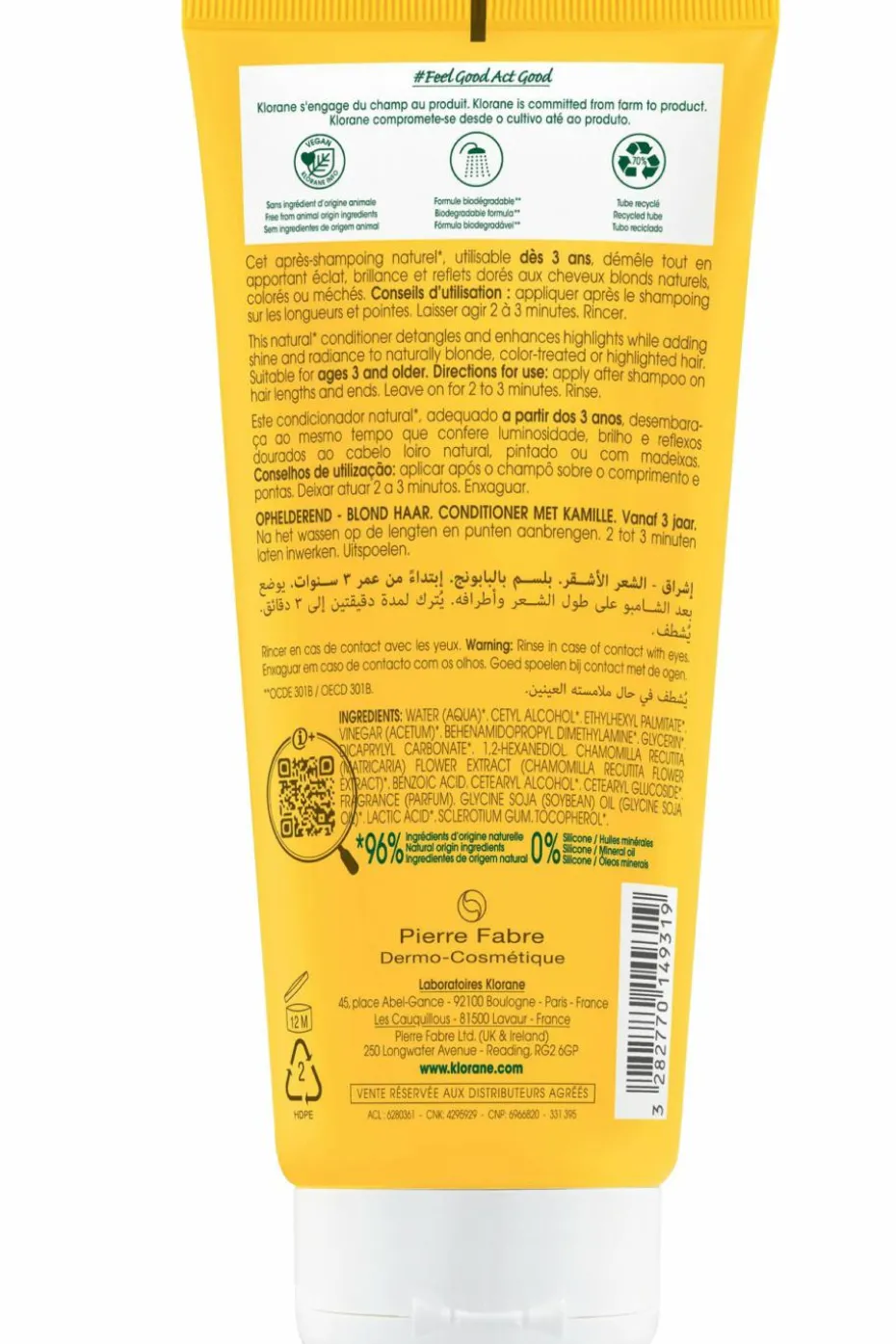 Après-shampoing à la Camomille pour cheveux blonds