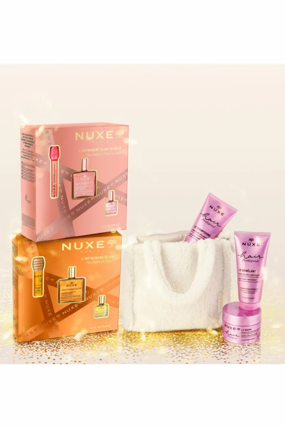 Coffret Noël L’Infiniment Glow avec Huile Prodigieuse Or 50ml et un soin offert