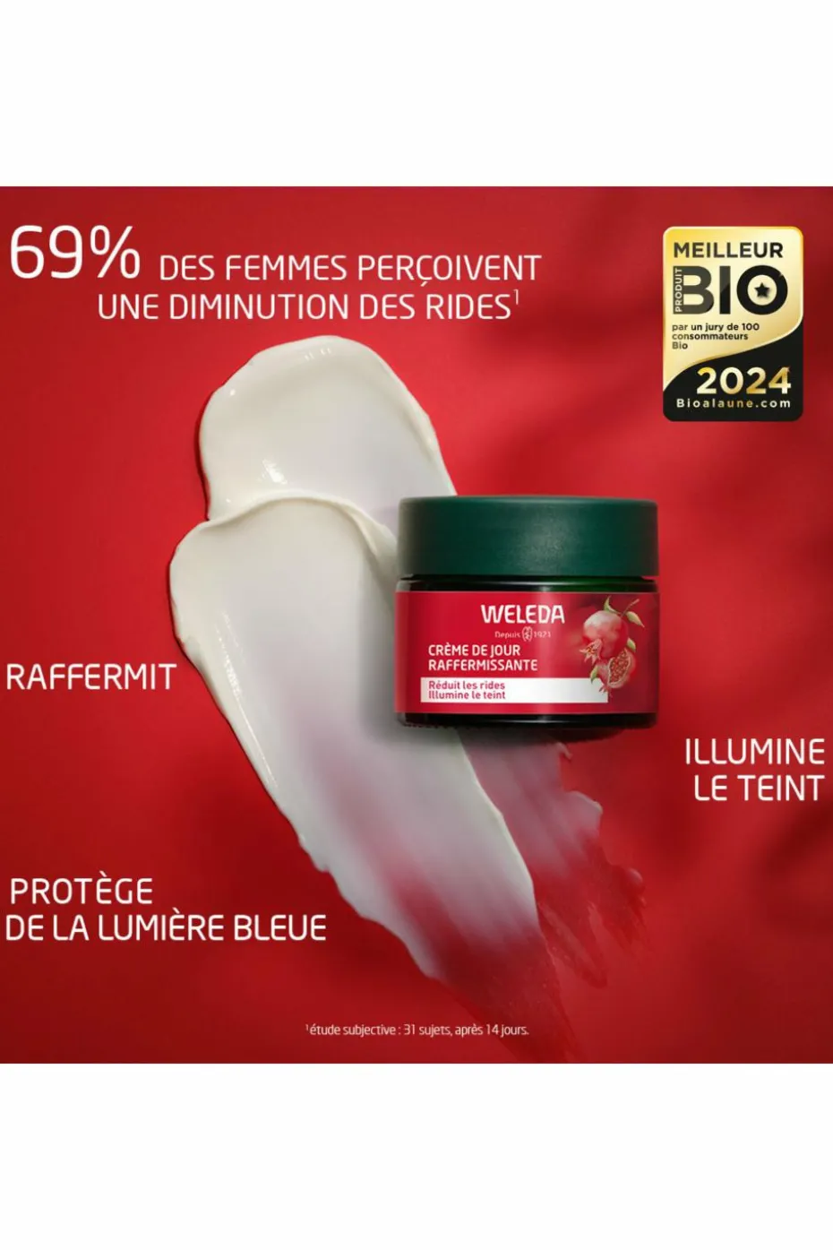 Crème de jour raffermissante grenade et peptides de maca