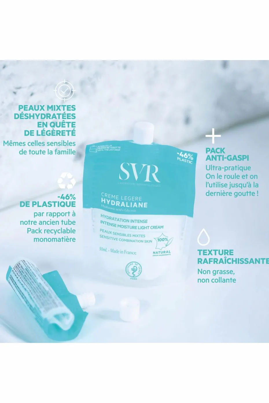 Crème légère hydratante Hydraliane pour peaux sensibles mixtes