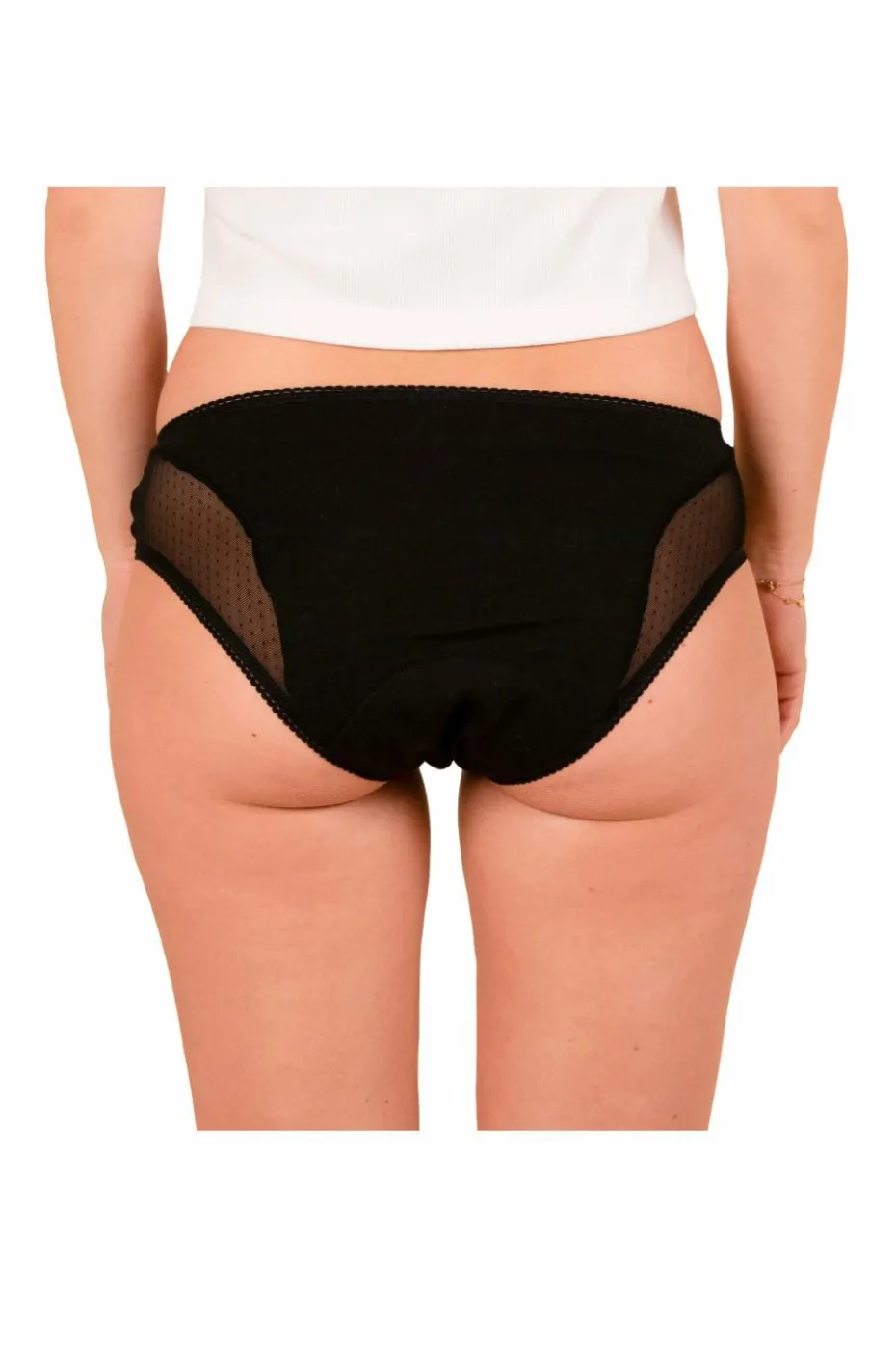Culotte menstruelle flux normal plumetis noir