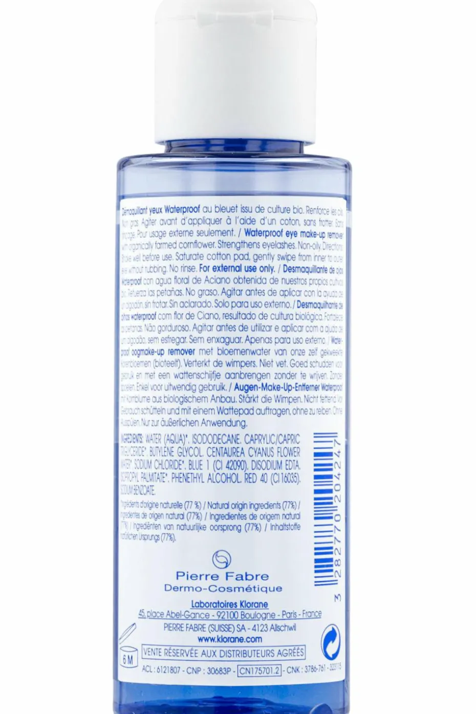 Démaquillant yeux waterproof au Bleuet bio