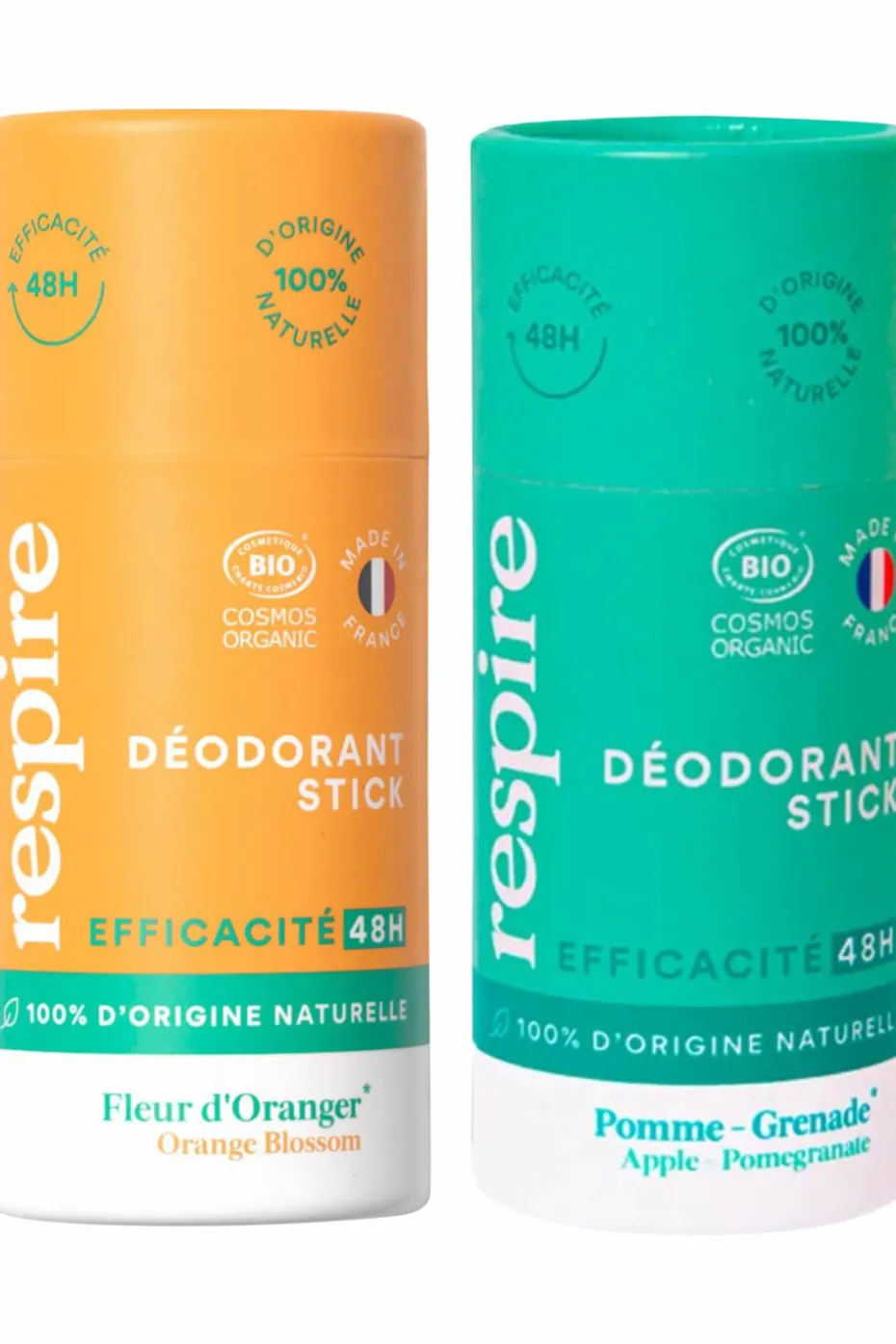 Duo de déodorants solides Fleur d’Oranger & Pomme Grenade