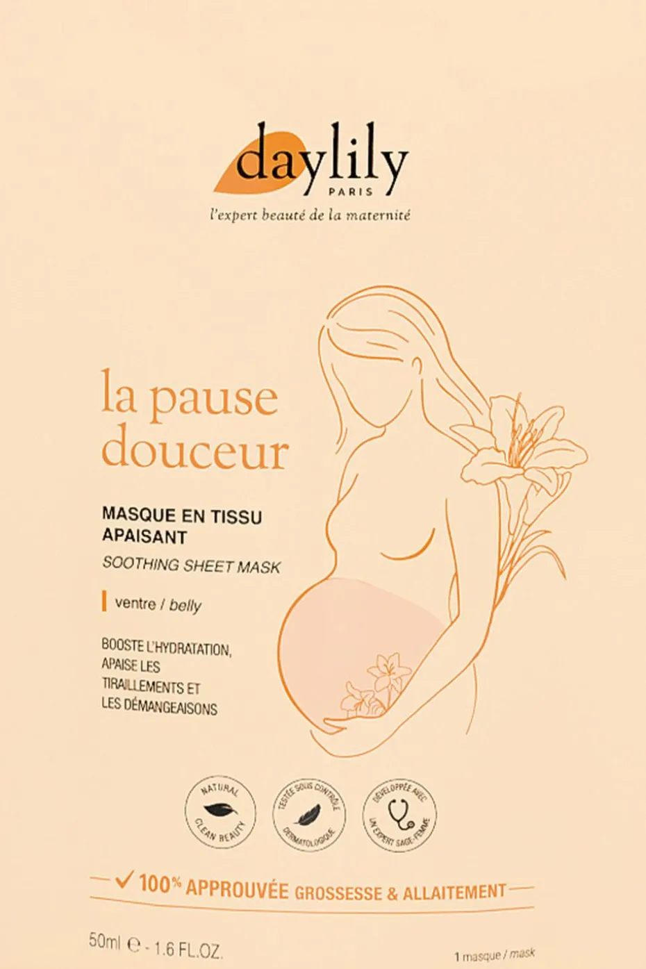 Masque en tissu pour le ventre apaisant la Pause Douceur