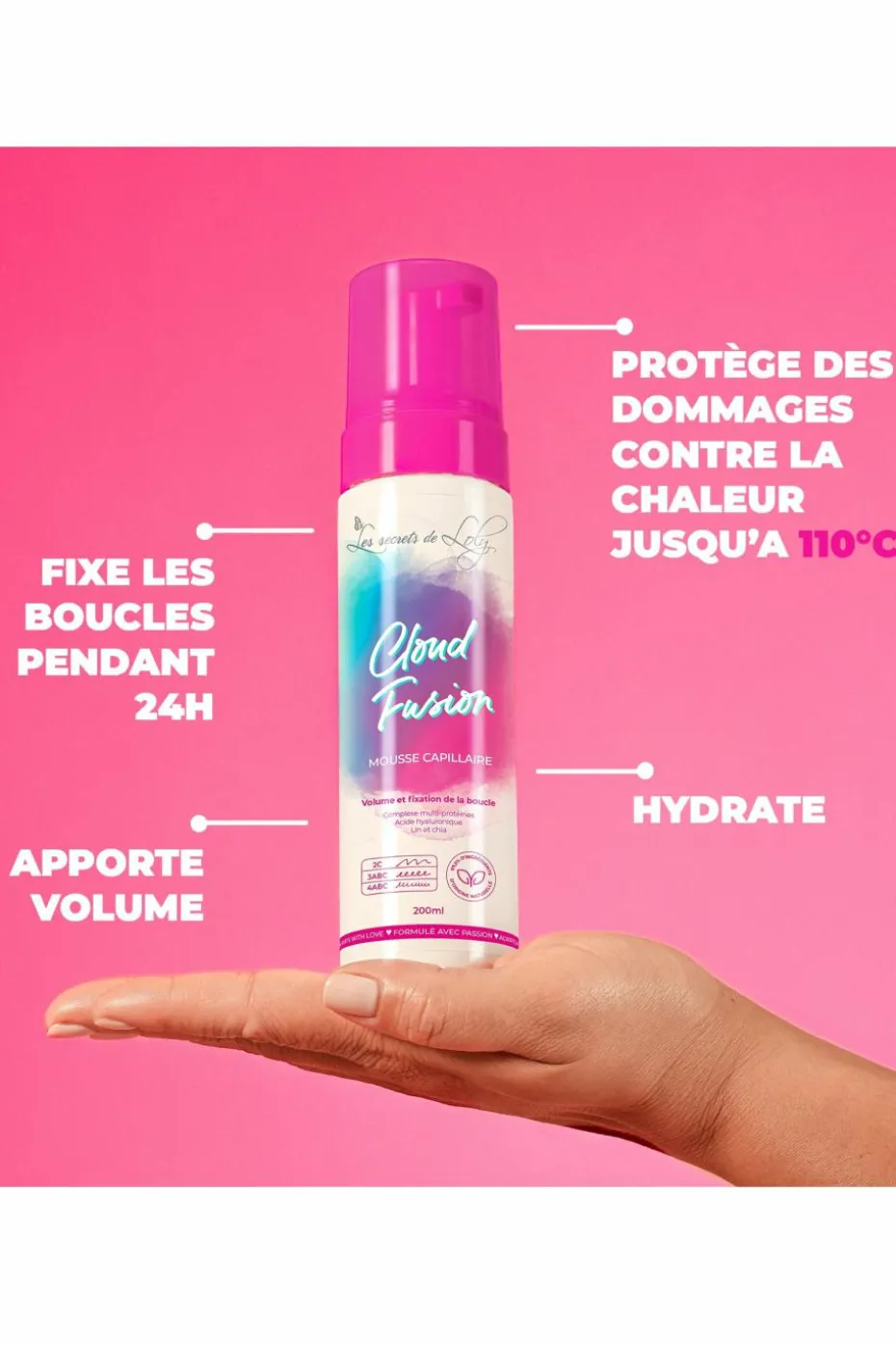 Mousse pour cheveux bouclés Cloud Fusion