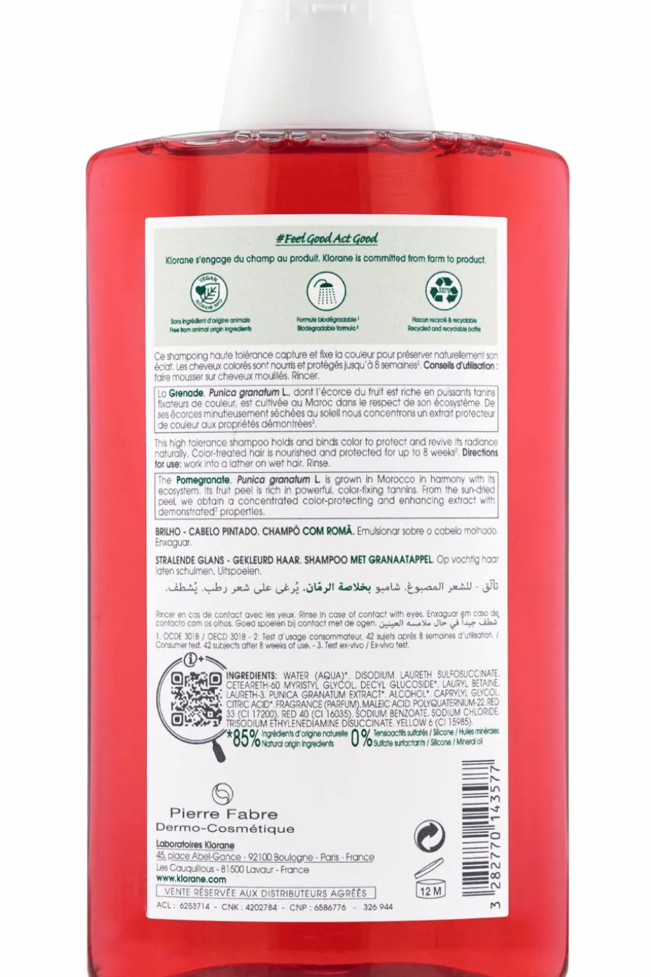 Shampoing éclat à la grenade pour cheveux colorés