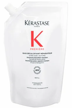 Shampoing décalcifiant réparateur rechargeable pour cheveux abîmés Première