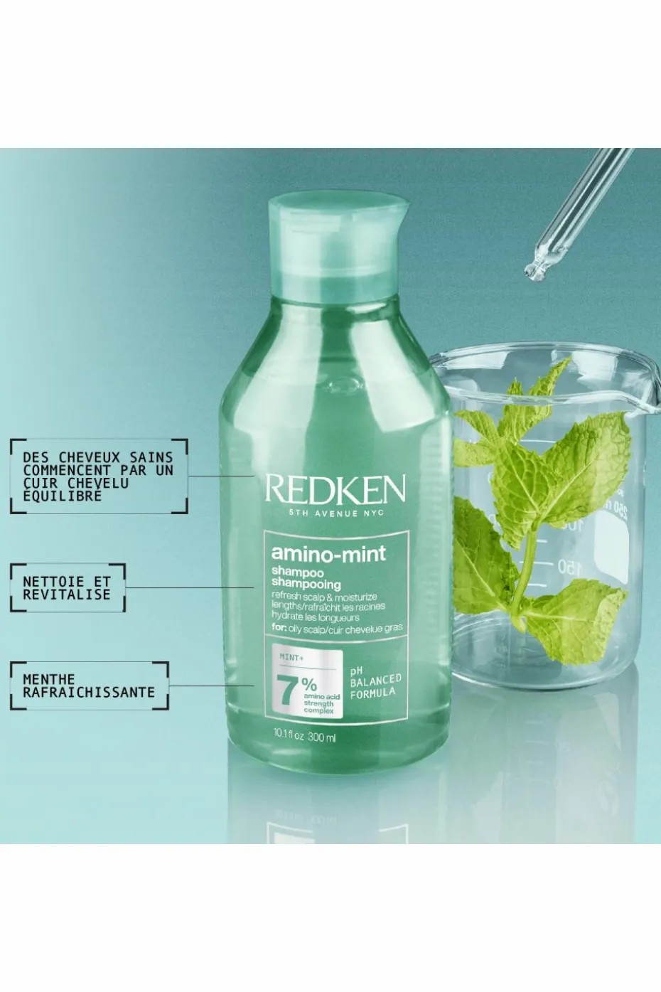 Shampoing racines grasses pointes sèches Amino Mint