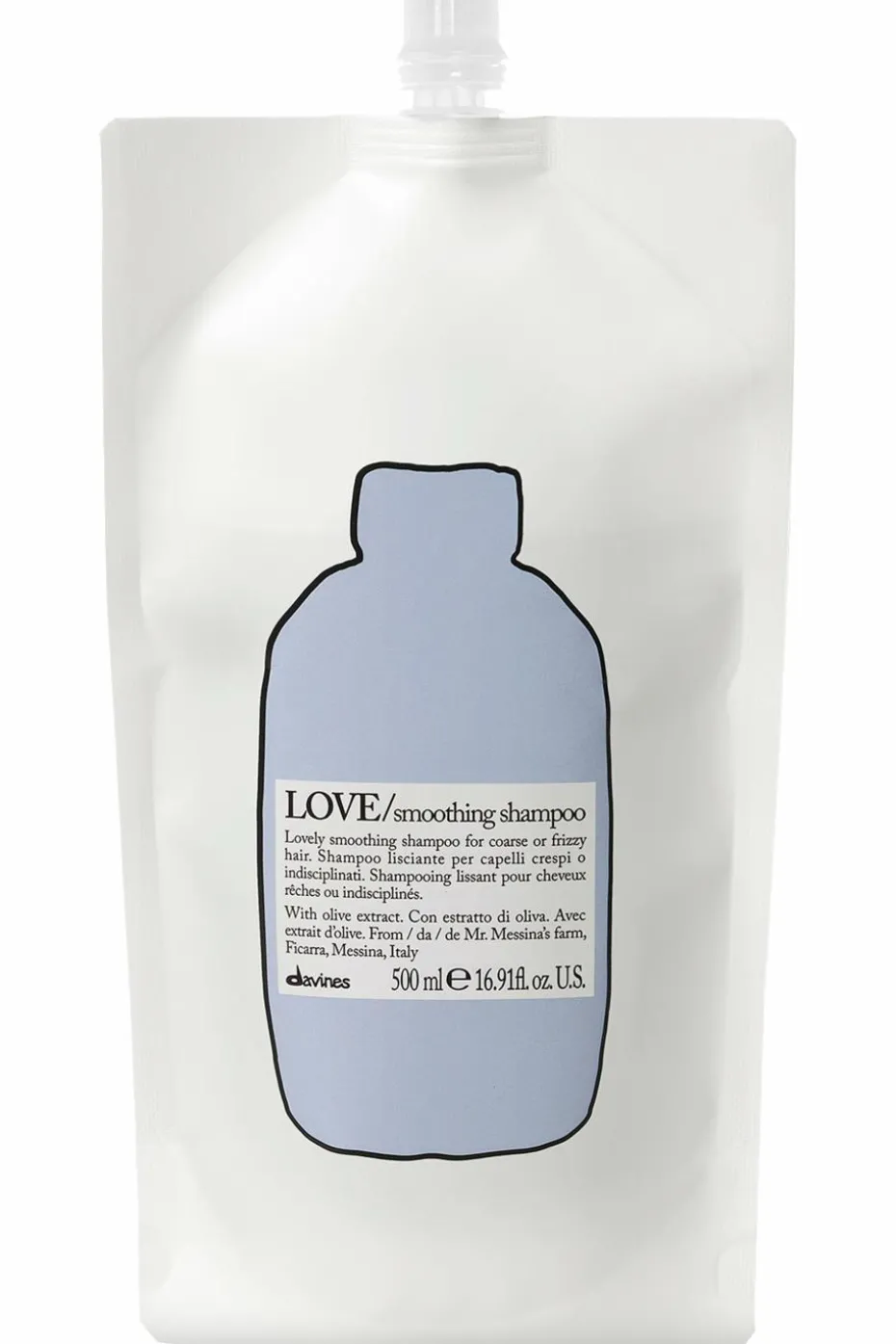Shampoing rechargeable pour cheveux indisciplinés Love Smooth