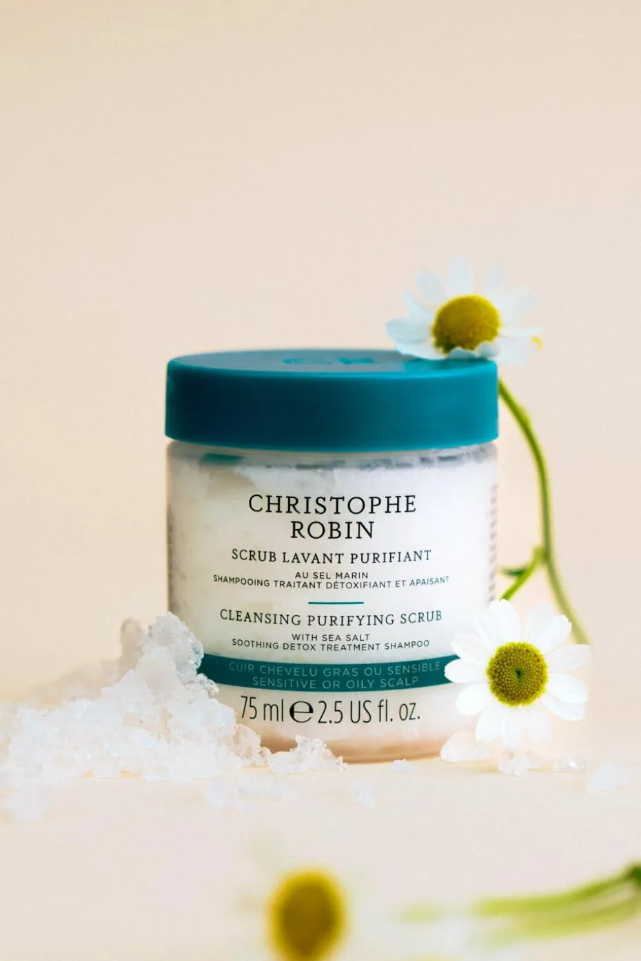 Shampoing scrub lavant purifiant au sel marin