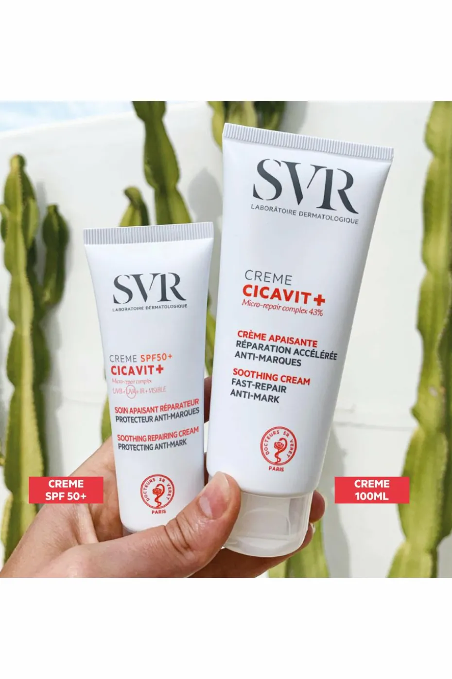 Soin visage & corps réparateur anti-marques SPF50+ Cicavit+