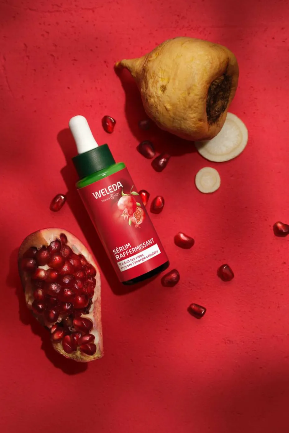 Sérum raffermissant grenade et peptides de maca